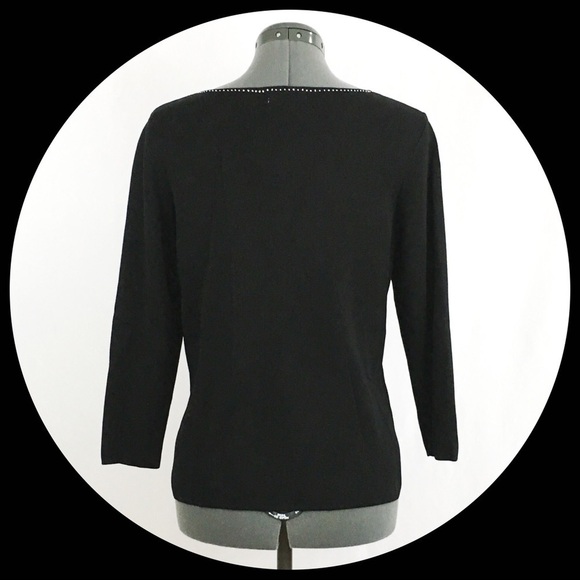 due’ per Due’ Classy Black Needlepoint Design Top Size M - Picture 4 of 5